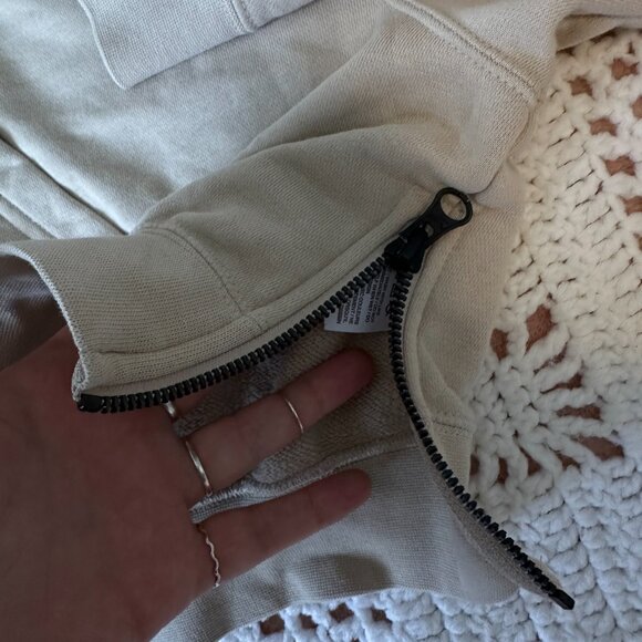 Nike Side-Zip Cropped Hoodie - Stone - Picture 8 of 11